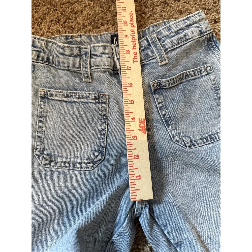 GAP Girls Size 12 Baggy Wide-Leg Light Wash Blue Denim Jeans Pockets